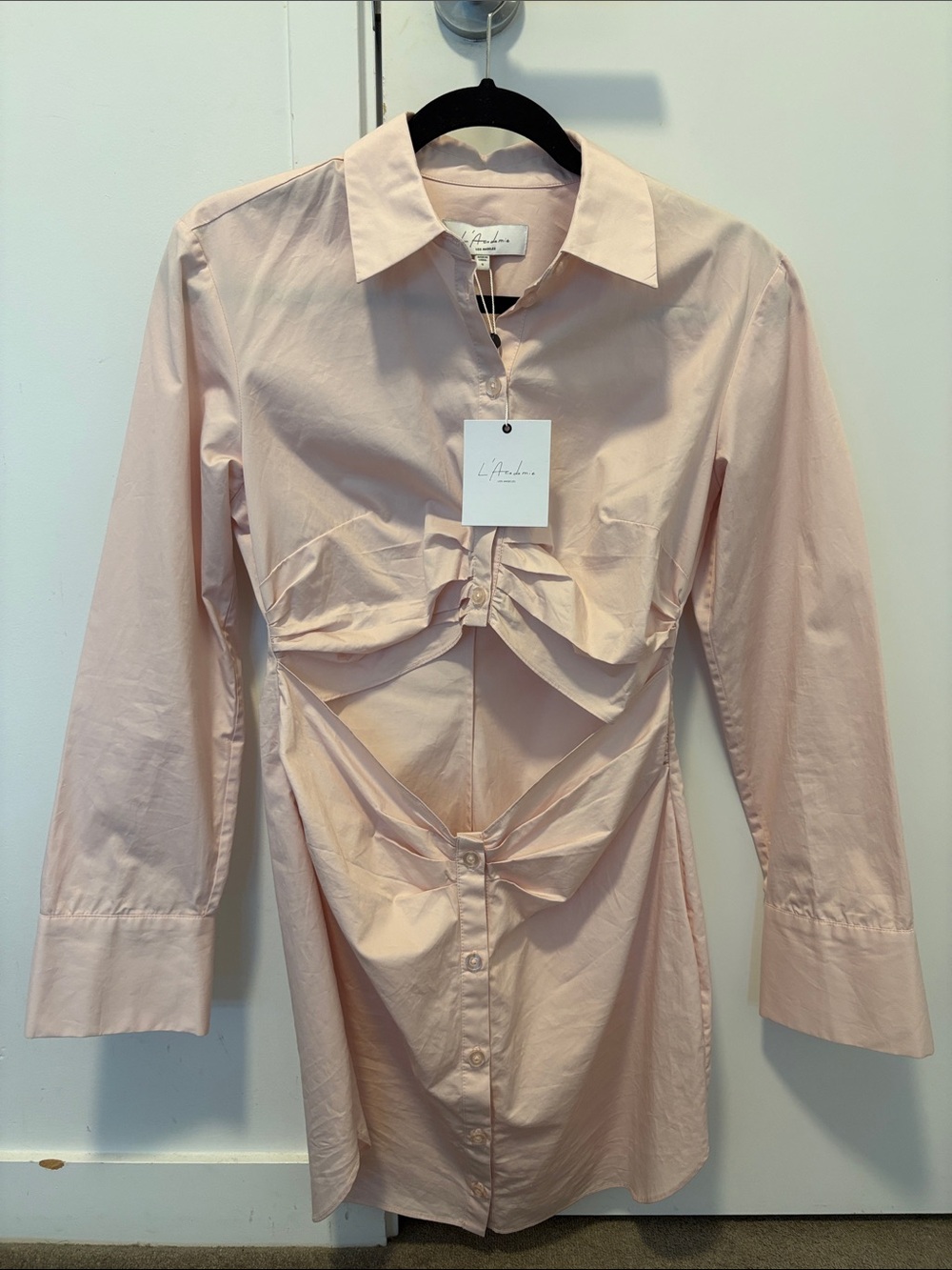 L'Academie Poplin Cutout Mini Dress